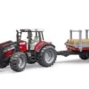 Bruder 02046 Tractor MF Tractor 7480 Met Voorlader En Houttransporter 2 Bruder 02046 Tractor MF Tractor 7480 Met Voorlader En Houttransporter -Speelgoed Speciaal Winkel bruder 02046 massey ferguson 7480 met voorlader en trailer