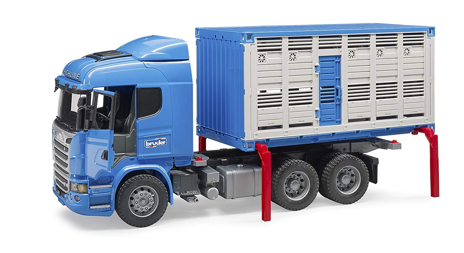 Bruder 3549 Scania Veetransport-wagen Met Koe Veewagen 6 Bruder 3549 Scania Veetransport-wagen Met Koe Veewagen - Afbeelding 4