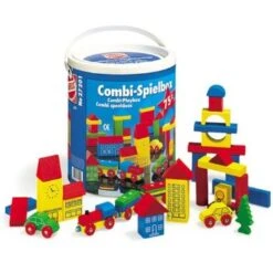 Blokkenset HEROS Combi-speelbox 75-delig 7 Blokkenset HEROS Combi-speelbox 75-delig -Speelgoed Speciaal Winkel houten blokken combi in ton heros 27201 1 1