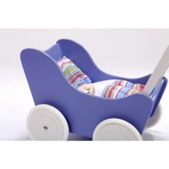 Houten Poppenwagen Purple 9 Houten Poppenwagen Purple -Speelgoed Speciaal Winkel houten poppenwagen paars wit 2