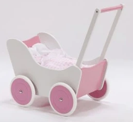 Houten Poppenwagen Pink 4 Houten Poppenwagen Pink - Afbeelding 2
