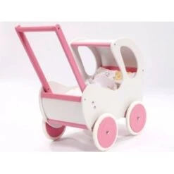 Houten Poppenwagen De Luxe White Incl. Dekbed / Slaapzak 9 Houten Poppenwagen De Luxe White Incl. Dekbed / Slaapzak -Speelgoed Speciaal Winkel houten poppenwagen met kap pallas wit rose 1