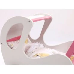 Houten Poppenwagen De Luxe White Incl. Dekbed / Slaapzak 10 Houten Poppenwagen De Luxe White Incl. Dekbed / Slaapzak -Speelgoed Speciaal Winkel houten poppenwagen met kap pallas wit rose 2