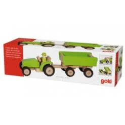 Houten Tractor Met Aanhanger Groen -Speelgoed Speciaal Winkel houten tractor met aanhanger pintoy 55941 2