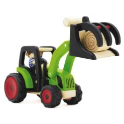 Pintoy Houten Tractor Met Voorlader 7 Pintoy Houten Tractor Met Voorlader -Speelgoed Speciaal Winkel houten tractor met hooilader pintoy 13552 1 1