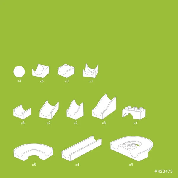 Hubelino Knikkerbaan Baanelementen 55-delig 5 Hubelino Knikkerbaan Baanelementen 55-delig - Afbeelding 3