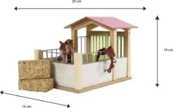 Kidsglobe Paardenbox Paardenstal 1 Box Rose/Wit -Speelgoed Speciaal Winkel kids globe 610206 paardenbox roze paardenstal enkel 8713219361238