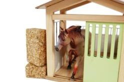 Kidsglobe Paardenbox Paardenstal 1 Box Rose/Wit -Speelgoed Speciaal Winkel kids globe 610206 paardenbox roze paardenstal enkel 8713219361238 2