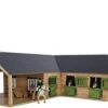 Kidsglobe Paardenstal Met 4 Boxen En Berging Bruin/groen