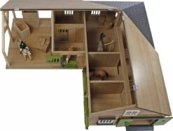 Kidsglobe Paardenstal Met 4 Boxen En Berging Bruin/groen -Speelgoed Speciaal Winkel kidsglobe hoek paardenstal 4 paardenboxen bruingroen met berging 2