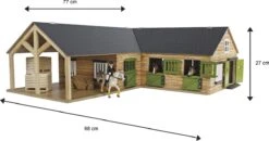 Kidsglobe Paardenstal Met 4 Boxen En Berging Bruin/groen -Speelgoed Speciaal Winkel kidsglobe hoek paardenstal 4 paardenboxen bruingroen met berging 5