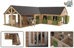 Kidsglobe Paardenstal Met 4 Boxen En Berging Bruin/groen -Speelgoed Speciaal Winkel kidsglobe hoek paardenstal 4 paardenboxen bruingroen met berging 6