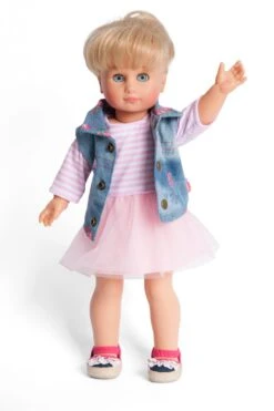 Kledingset Jurk Rose Met Spijkerjack Mt. 35 – 45 Cm. -Speelgoed Speciaal Winkel kledingset pop heless 1550 2550 2 1