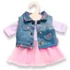 Kledingset Jurk Rose Met Spijkerjack Mt. 35 – 45 Cm. -Speelgoed Speciaal Winkel kledingset pop heless 1550 2550 1
