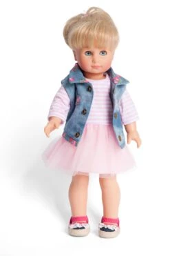 Kledingset Jurk Rose Met Spijkerjack Mt. 35 – 45 Cm. -Speelgoed Speciaal Winkel kledingset pop heless 550 2550 1 1