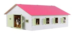 KidsGlobe Paardenstal Met 7 Boxen Pink-White 8 KidsGlobe Paardenstal Met 7 Boxen Pink-White -Speelgoed Speciaal Winkel paardenstal met 7 boxen rose kidsglobe 344941 1