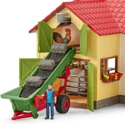 Schleich 42377 Hooitransportband Met Boer FarmWorld -Speelgoed Speciaal Winkel schleich 42337 hooi transportband met boer 1