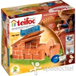 Teifoc Bouwdoos T1021-metselset Paardenstal -Speelgoed Speciaal Winkel teifoc 1021 bouwdoos paardenstal 1