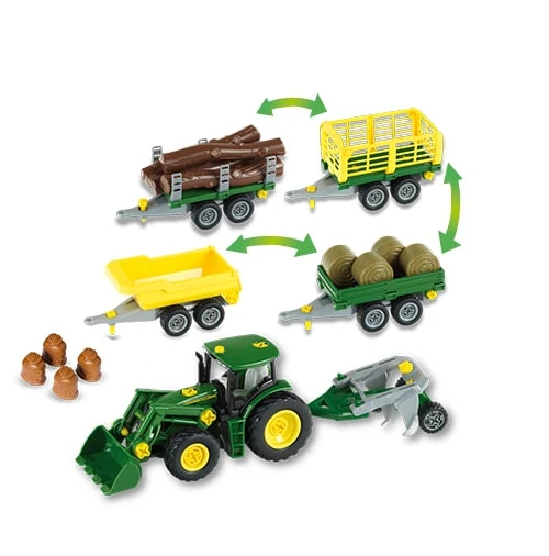 Theo Klein 3907 – John Deere Tractor Met Voorlader, Aanhanger (4 Modules) En Ploeg 3 Theo Klein 3907 – John Deere Tractor Met Voorlader, Aanhanger (4 Modules) En Ploeg